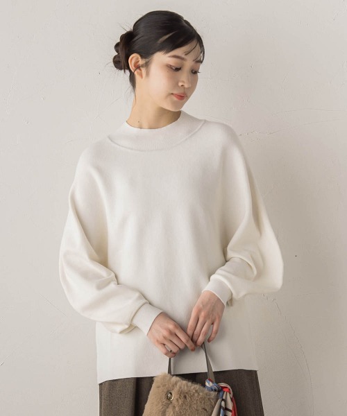 Droite lautreamont(ドロワットロートレアモン)の「ウォッシャブルバナナスリーブニット≪手洗い可能≫(ニット/セーター・レディース・レッド/オフホワイト/ネイビー/チャコールグレー・M)」の5枚目の写真