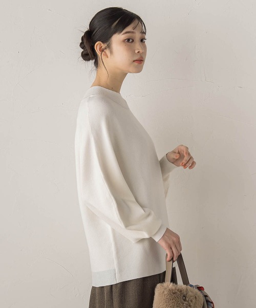 Droite lautreamont(ドロワットロートレアモン)の「ウォッシャブルバナナスリーブニット≪手洗い可能≫(ニット/セーター・レディース・レッド/オフホワイト/ネイビー/チャコールグレー・M)」の7枚目の写真