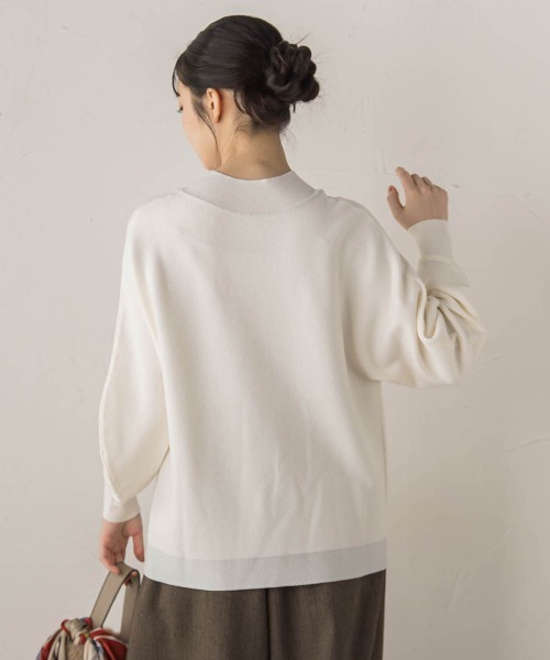Droite lautreamont(ドロワットロートレアモン)の「ウォッシャブルバナナスリーブニット≪手洗い可能≫(ニット/セーター・レディース・レッド/オフホワイト/ネイビー/チャコールグレー・M)」の8枚目の写真