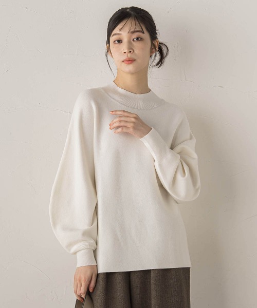 Droite lautreamont(ドロワットロートレアモン)の「ウォッシャブルバナナスリーブニット≪手洗い可能≫(ニット/セーター・レディース・レッド/オフホワイト/ネイビー/チャコールグレー・M)」の6枚目の写真