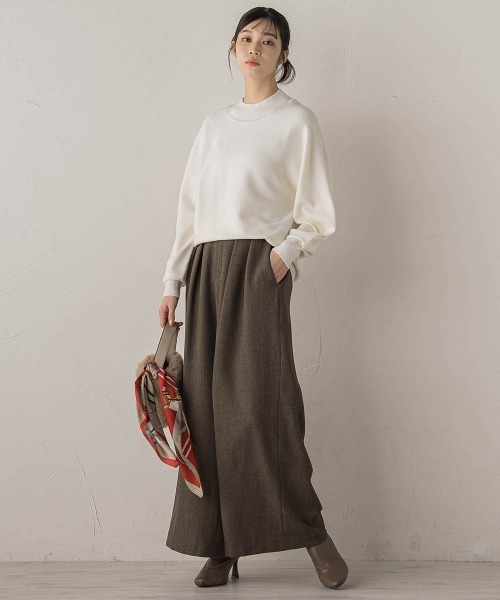 Droite lautreamont(ドロワットロートレアモン)の「ウォッシャブルバナナスリーブニット≪手洗い可能≫(ニット/セーター・レディース・レッド/オフホワイト/ネイビー/チャコールグレー・M)」の13枚目の写真