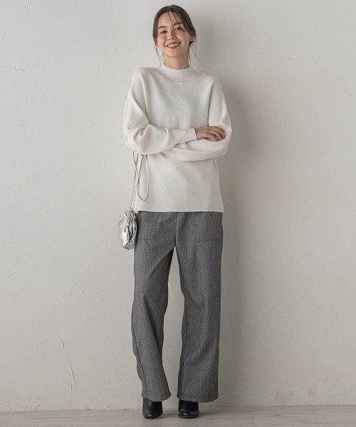 Droite lautreamont(ドロワットロートレアモン)の「ウォッシャブルバナナスリーブニット≪手洗い可能≫(ニット/セーター・レディース・レッド/オフホワイト/ネイビー/チャコールグレー・M)」の21枚目の写真