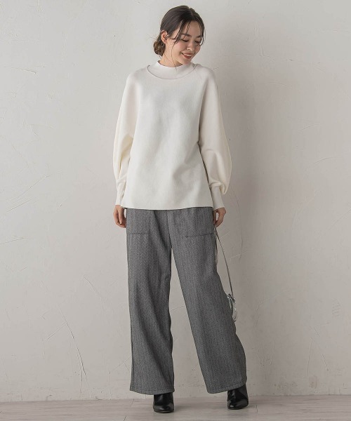 Droite lautreamont(ドロワットロートレアモン)の「ウォッシャブルバナナスリーブニット≪手洗い可能≫(ニット/セーター・レディース・レッド/オフホワイト/ネイビー/チャコールグレー・M)」の22枚目の写真