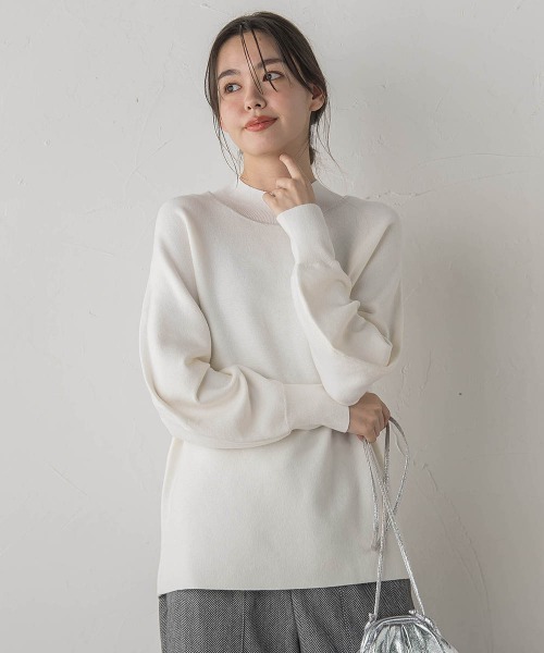Droite lautreamont(ドロワットロートレアモン)の「ウォッシャブルバナナスリーブニット≪手洗い可能≫(ニット/セーター・レディース・レッド/オフホワイト/ネイビー/チャコールグレー・M)」の16枚目の写真