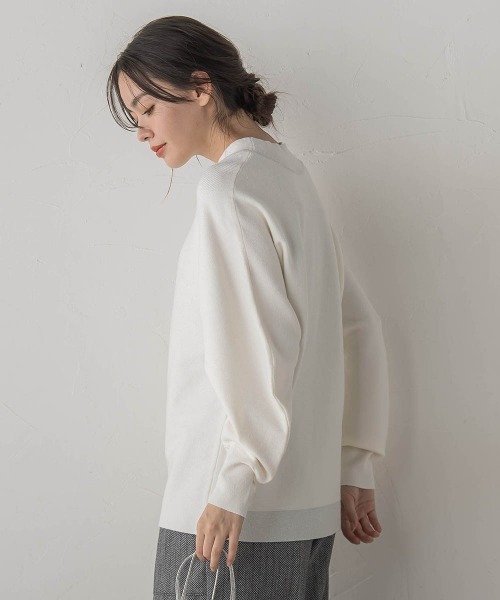 Droite lautreamont(ドロワットロートレアモン)の「ウォッシャブルバナナスリーブニット≪手洗い可能≫(ニット/セーター・レディース・レッド/オフホワイト/ネイビー/チャコールグレー・M)」の18枚目の写真