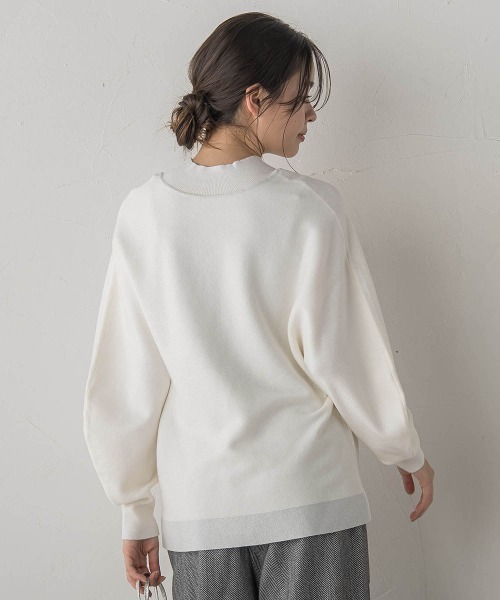 Droite lautreamont(ドロワットロートレアモン)の「ウォッシャブルバナナスリーブニット≪手洗い可能≫(ニット/セーター・レディース・レッド/オフホワイト/ネイビー/チャコールグレー・M)」の19枚目の写真
