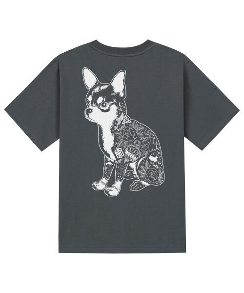 KAN6312(カン6312)の「KTG0087 チカノドッグ 半袖Tシャツ - グレー(Tシャツ/カットソー・メンズ・その他・MEDIUM/SMALL/LARGE/X-LARGE)」の1枚目の写真