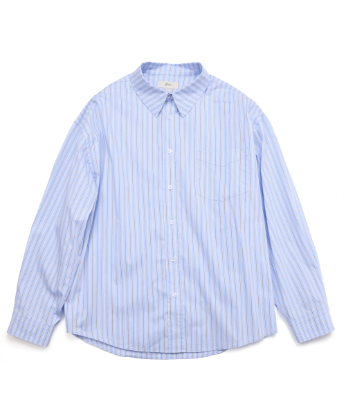 YALE(イェール)の「ルーズフィットマルチストライプシャツ_ライトブルー(シャツ/ブラウス・レディース・その他・LARGE/X-LARGE)」の2枚目の写真