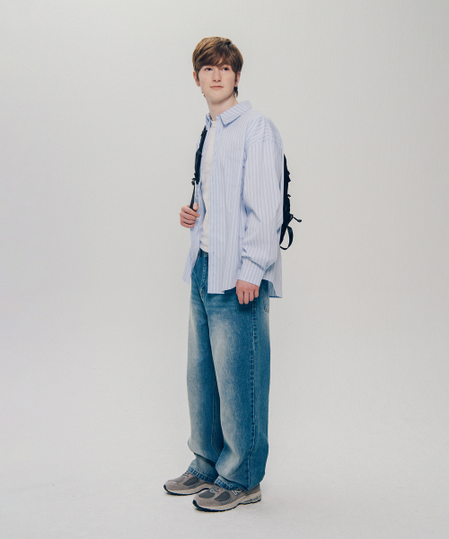 YALE(イェール)の「ルーズフィットマルチストライプシャツ_ライトブルー(シャツ/ブラウス・レディース・その他・LARGE/X-LARGE)」の12枚目の写真