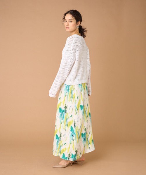 INED（イネド）の「プリントフレアスカート（スカート・レディース・グリーン系その他・7号/9号）」の4枚目の写真