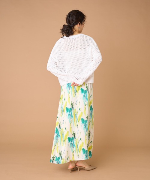 INED（イネド）の「プリントフレアスカート（スカート・レディース・グリーン系その他・7号/9号）」の5枚目の写真