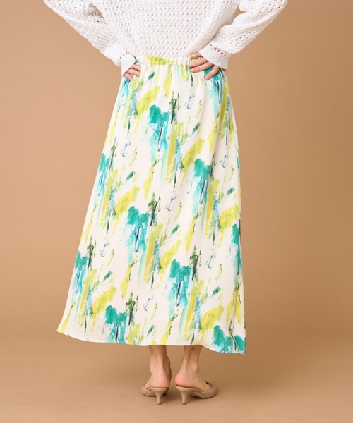 INED（イネド）の「プリントフレアスカート（スカート・レディース・グリーン系その他・7号/9号）」の10枚目の写真