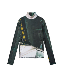 SEEN（シーン）の「HI-NECK PRINTING LONG SLEEVE (Car)（Tシャツ/カットソー）」