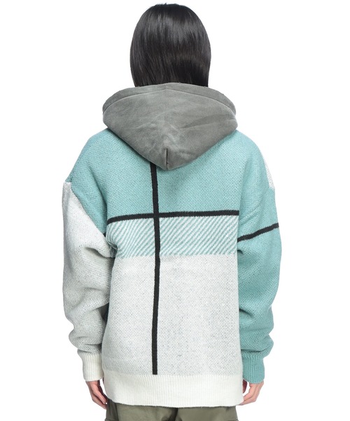 SAKAZEN(サカゼン)の「Cathy's Closet (キャシーズ クロセット) クロスチェック オーバー Vネック カーディガン 42706008(カーディガン/ボレロ・メンズ・ブラック/グレー/ホワイト/ブルー・M/L)」の10枚目の写真