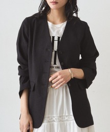 LOUNGEDRESS | リネンノーカラージャケット(ノーカラージャケット)
