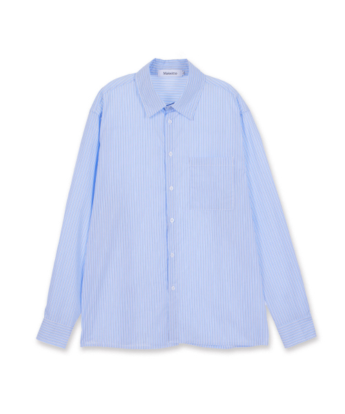 MAKEITTO(メイキット)の「デイリーバーティカルストライプシャツ_ブルー(シャツ/ブラウス・メンズ・その他・SMALL/MEDIUM/LARGE/X-LARGE)」の1枚目の写真