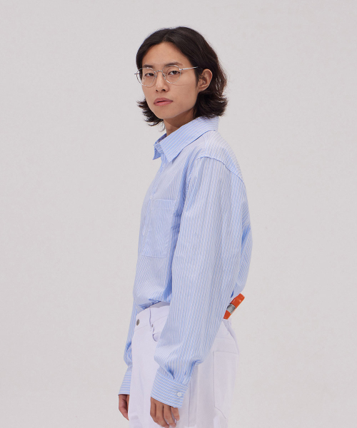 MAKEITTO(メイキット)の「デイリーバーティカルストライプシャツ_ブルー(シャツ/ブラウス・メンズ・その他・SMALL/MEDIUM/LARGE/X-LARGE)」の4枚目の写真