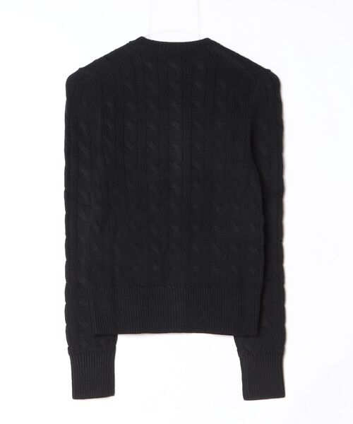 POLO RALPH LAUREN（ポロ ラルフ ローレン）の「ケーブルニット コットン クルーネック カーディガン（カーディガン/ボレロ・レディース・ブラック系1・L/M/S/XL/XS）」の7枚目の写真