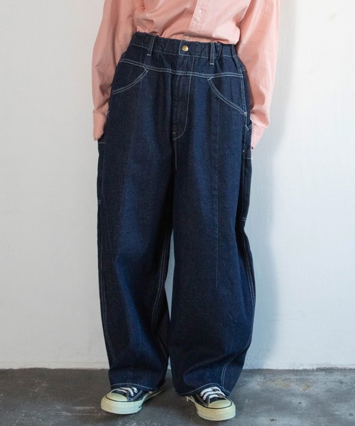 URCH RNA(アーチ アールエヌエー)の「R4427 フレンチワークのマルシェパンツ(デニムパンツ・レディース・ワンウォッシュ/ブラック・FREE)」の4枚目の写真