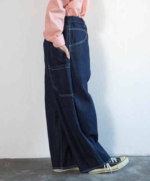 URCH RNA(アーチ アールエヌエー)の「R4427 フレンチワークのマルシェパンツ(デニムパンツ・レディース・ワンウォッシュ/ブラック・FREE)」の6枚目の写真
