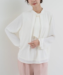 ANNA LUNA（アンナルナ）の「【ANNA LUNA】オケージョン にも◎バー付き ボウタイ カバーリング ブラウス（シャツ/ブラウス）」