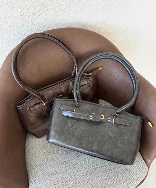 kutir（クティール）の「kutirlune／ベルトデザインバッグ（ハンドバッグ・レディース・ブラウン/ブラック・FREE）」の8枚目の写真