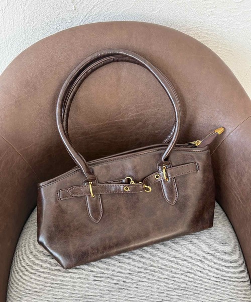 kutir（クティール）の「kutirlune／ベルトデザインバッグ（ハンドバッグ・レディース・ブラウン/ブラック・FREE）」の9枚目の写真