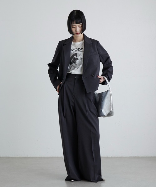 Lui's(ルイス)の「ツイミーツイルショートジャケット(テーラードジャケット・レディース・ブラック/ブラウン・FREE)」の8枚目の写真