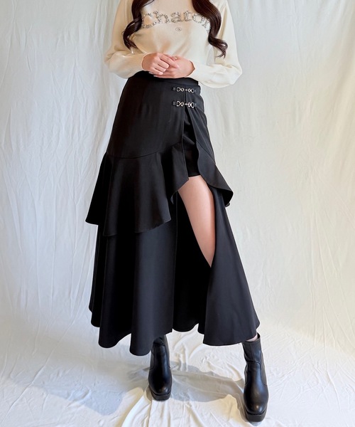 NOMAE(ノーマエ)の「ビットラッフルスリットスカート(スカート・レディース・グレー系その他/ブラック/ブラック系その他/グレー・FREE)」の6枚目の写真