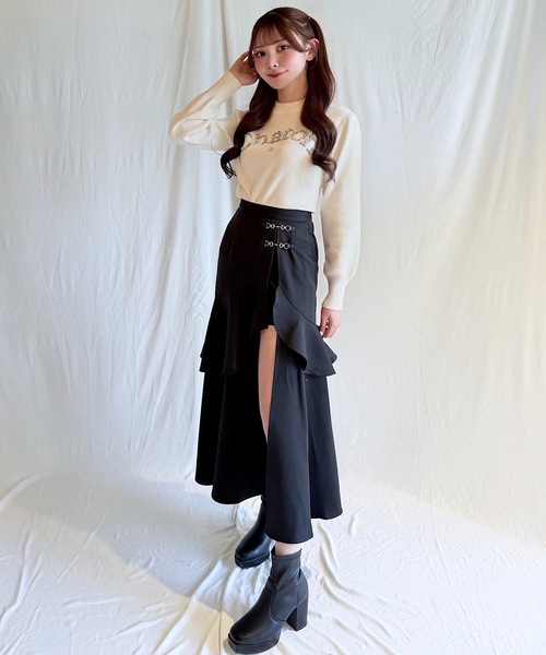 NOMAE(ノーマエ)の「ビットラッフルスリットスカート(スカート・レディース・グレー系その他/ブラック/ブラック系その他/グレー・FREE)」の9枚目の写真