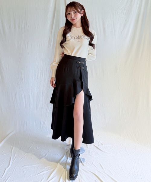 NOMAE(ノーマエ)の「ビットラッフルスリットスカート(スカート・レディース・グレー系その他/ブラック/ブラック系その他/グレー・FREE)」の10枚目の写真