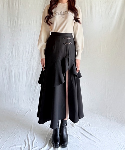 NOMAE(ノーマエ)の「ビットラッフルスリットスカート(スカート・レディース・グレー系その他/ブラック/ブラック系その他/グレー・FREE)」の11枚目の写真