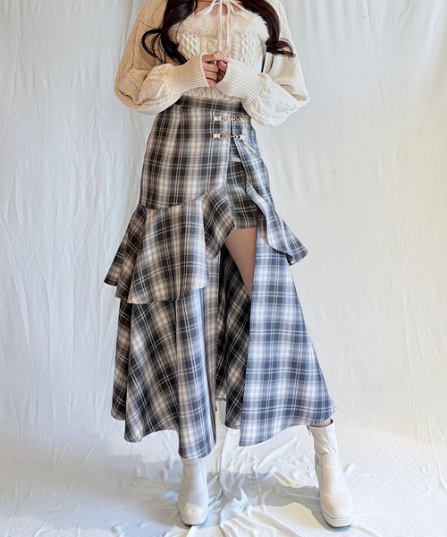 NOMAE(ノーマエ)の「ビットラッフルスリットスカート(スカート・レディース・グレー系その他/ブラック/ブラック系その他/グレー・FREE)」の22枚目の写真