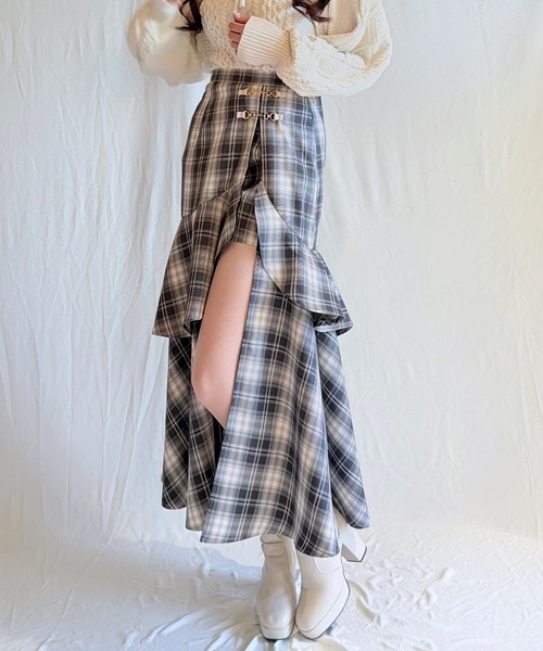 NOMAE(ノーマエ)の「ビットラッフルスリットスカート(スカート・レディース・グレー系その他/ブラック/ブラック系その他/グレー・FREE)」の21枚目の写真