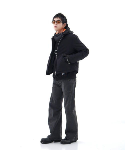 CONZ(コンズ)の「MOTORCYCLE PUFFER BLOUSON/ショート丈/ジャストフィット/CONZ/NVRFRGT(ブルゾン・メンズ・ブラック・3/1/2)」の5枚目の写真