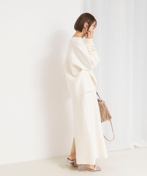 NOLLEY’S(ノーリーズ)の「《手洗い可能》《アンサンブル対応》スウェットライクニットプルオーバー(ニット/セーター・レディース・ライトグレー/ブラック/オフホワイト・FREE)」の7枚目の写真