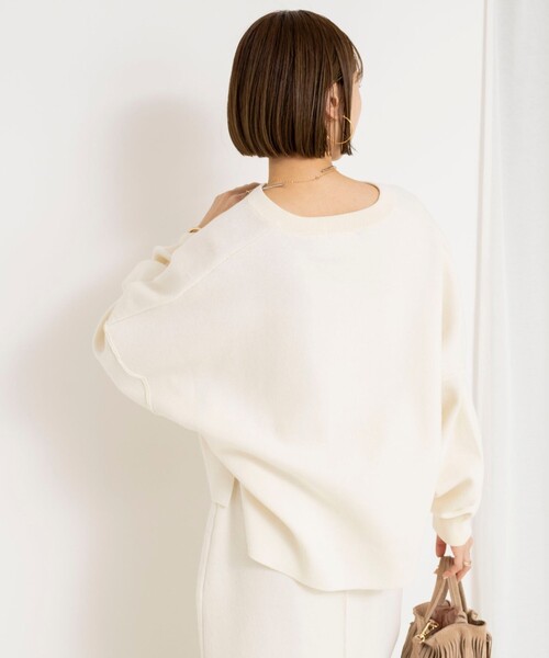 NOLLEY’S(ノーリーズ)の「《手洗い可能》《アンサンブル対応》スウェットライクニットプルオーバー(ニット/セーター・レディース・ライトグレー/ブラック/オフホワイト・FREE)」の10枚目の写真