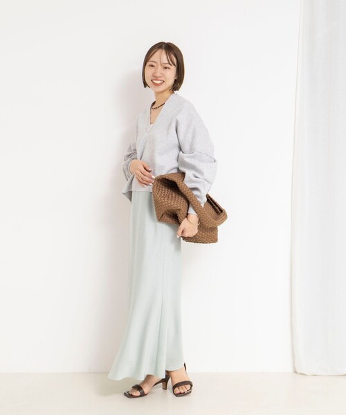 NOLLEY’S(ノーリーズ)の「《手洗い可能》《アンサンブル対応》スウェットライクニットプルオーバー(ニット/セーター・レディース・ライトグレー/ブラック/オフホワイト・FREE)」の13枚目の写真