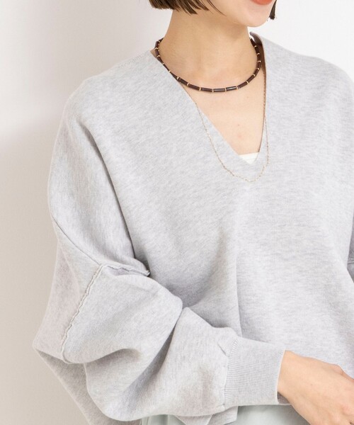 NOLLEY’S(ノーリーズ)の「《手洗い可能》《アンサンブル対応》スウェットライクニットプルオーバー(ニット/セーター・レディース・ライトグレー/ブラック/オフホワイト・FREE)」の16枚目の写真