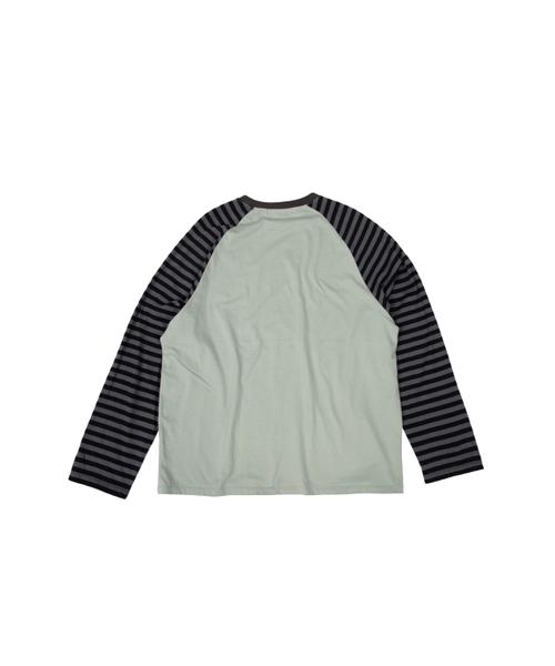 MEA（メア）の「LETTERING STRIPED RAGLAN TOP [MINT]（Tシャツ/カットソー・レディース・その他・2/3）」の2枚目の写真