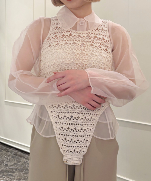BAUM UND PFERDGARTEN シアーブラウス BAUM UND PFERDGARTEN/バウム ウンド ヘルガーデン cotton and orcanza