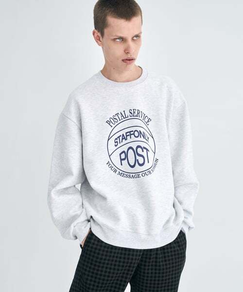 STAFF ONLY(スタッフオンリー)の「STAMP-FRONT SWEATSHIRT (MELANGE WHITE)(スウェット・メンズ・その他・S/M/L)」の1枚目の写真