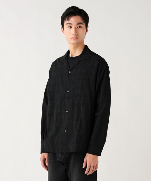 BEAMS HEART(ビームスハート)の「コットン レーヨン シャドー チェック オープン カラー シャツ(シャツ/ブラウス・メンズ・ベージュ/ブラック・SMALL/MEDIUM/LARGE)」の17枚目の写真