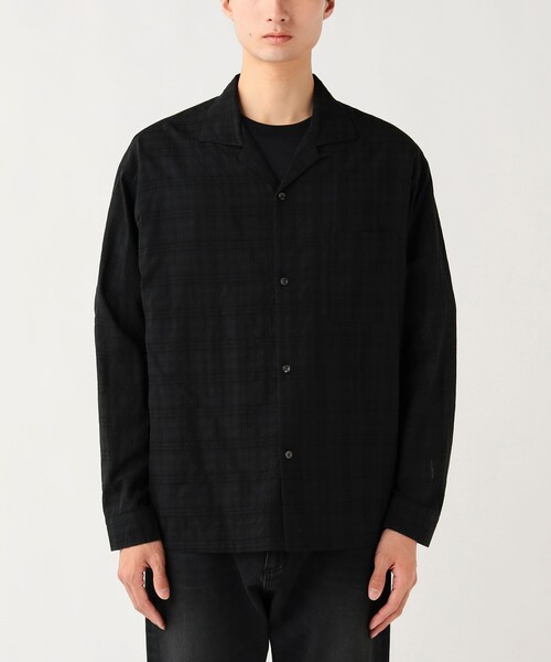 BEAMS HEART(ビームスハート)の「コットン レーヨン シャドー チェック オープン カラー シャツ(シャツ/ブラウス・メンズ・ベージュ/ブラック・SMALL/MEDIUM/LARGE)」の3枚目の写真