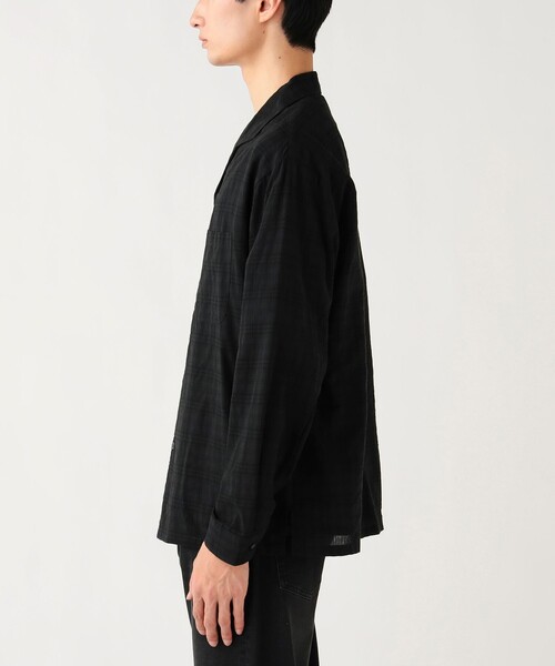 BEAMS HEART(ビームスハート)の「コットン レーヨン シャドー チェック オープン カラー シャツ(シャツ/ブラウス・メンズ・ベージュ/ブラック・SMALL/MEDIUM/LARGE)」の4枚目の写真