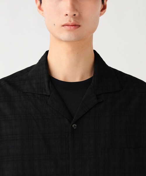 BEAMS HEART(ビームスハート)の「コットン レーヨン シャドー チェック オープン カラー シャツ(シャツ/ブラウス・メンズ・ベージュ/ブラック・SMALL/MEDIUM/LARGE)」の6枚目の写真