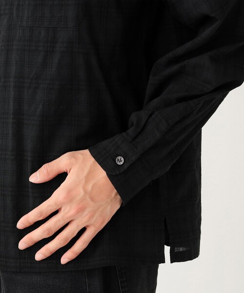 BEAMS HEART(ビームスハート)の「コットン レーヨン シャドー チェック オープン カラー シャツ(シャツ/ブラウス・メンズ・ベージュ/ブラック・SMALL/MEDIUM/LARGE)」の7枚目の写真
