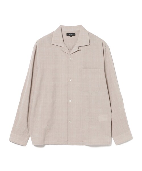 BEAMS HEART(ビームスハート)の「コットン レーヨン シャドー チェック オープン カラー シャツ(シャツ/ブラウス・メンズ・ベージュ/ブラック・SMALL/MEDIUM/LARGE)」の11枚目の写真