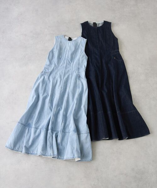 LANVIN en Bleu（ランバンオンブルー）の「Lee×LANVIN en Bleuデニムワンピース（ワンピース・レディース・ブルー系その他/ネイビー・36/38/40）」の19枚目の写真