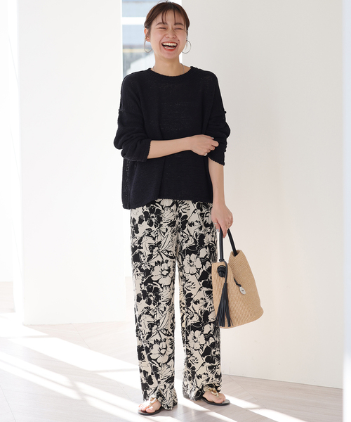 JOURNAL STANDARD relume（ジャーナルスタンダード　レリューム）の「《追加》テープヤーンルーズプルオーバー（ニット/セーター・レディース・ホワイト/ブラック/サックスブルー・FREE）」の4枚目の写真